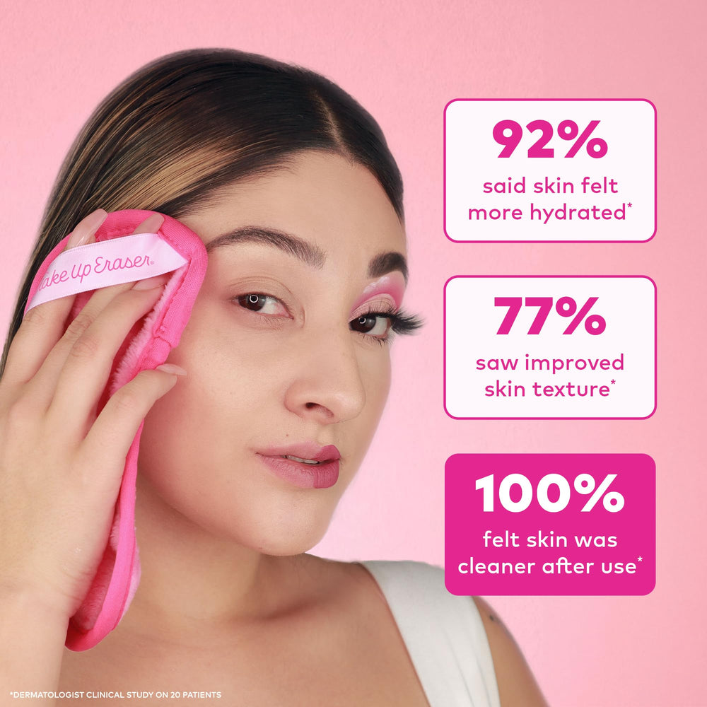 MakeUp Eraser removing waterproof mascara from lashes gently for clean eyes