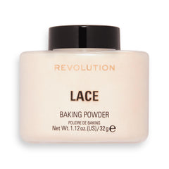 Makeup Revolution front packaging showing jar and shade Lace for clear identification and benefit