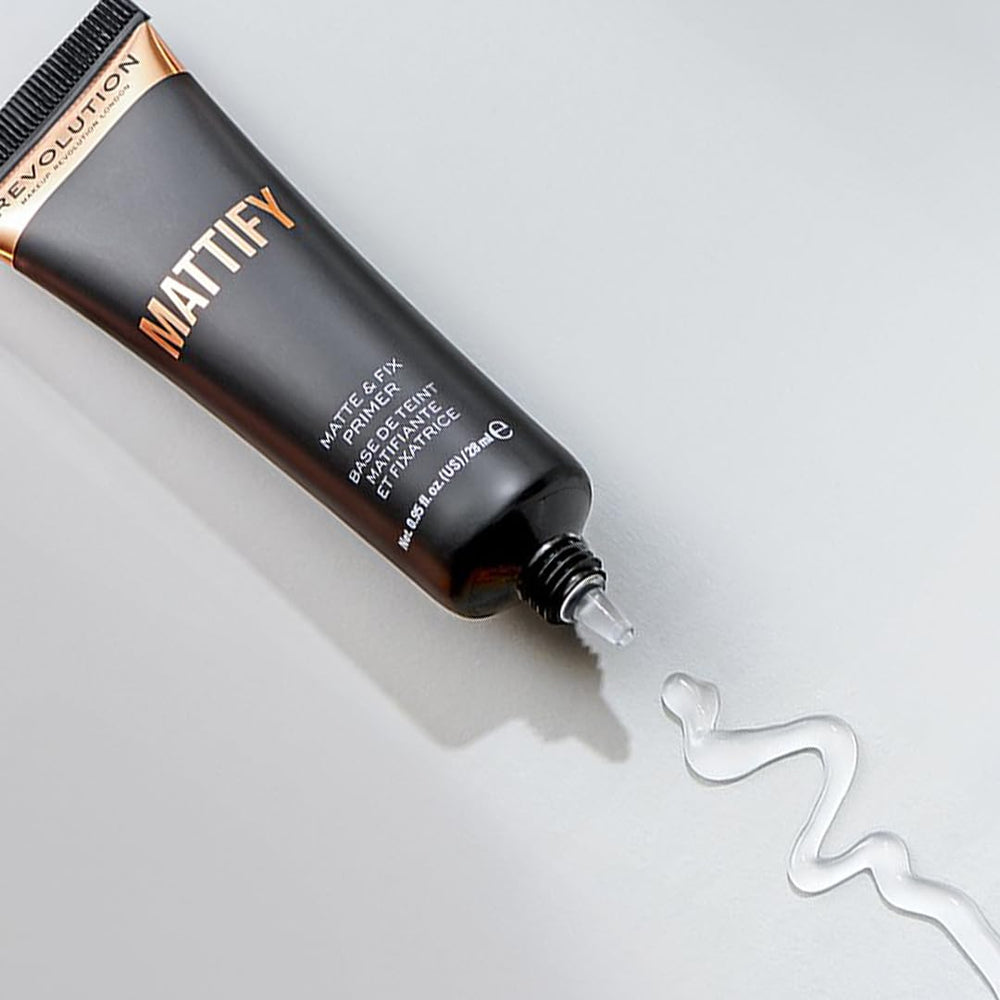 Makeup Revolution primer texture close-up revealing lightweight translucent smoothness