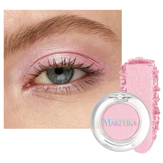 MAKI YIKA front packaging of champagne rose single eyeshadow showing compact design and travel-friendly size