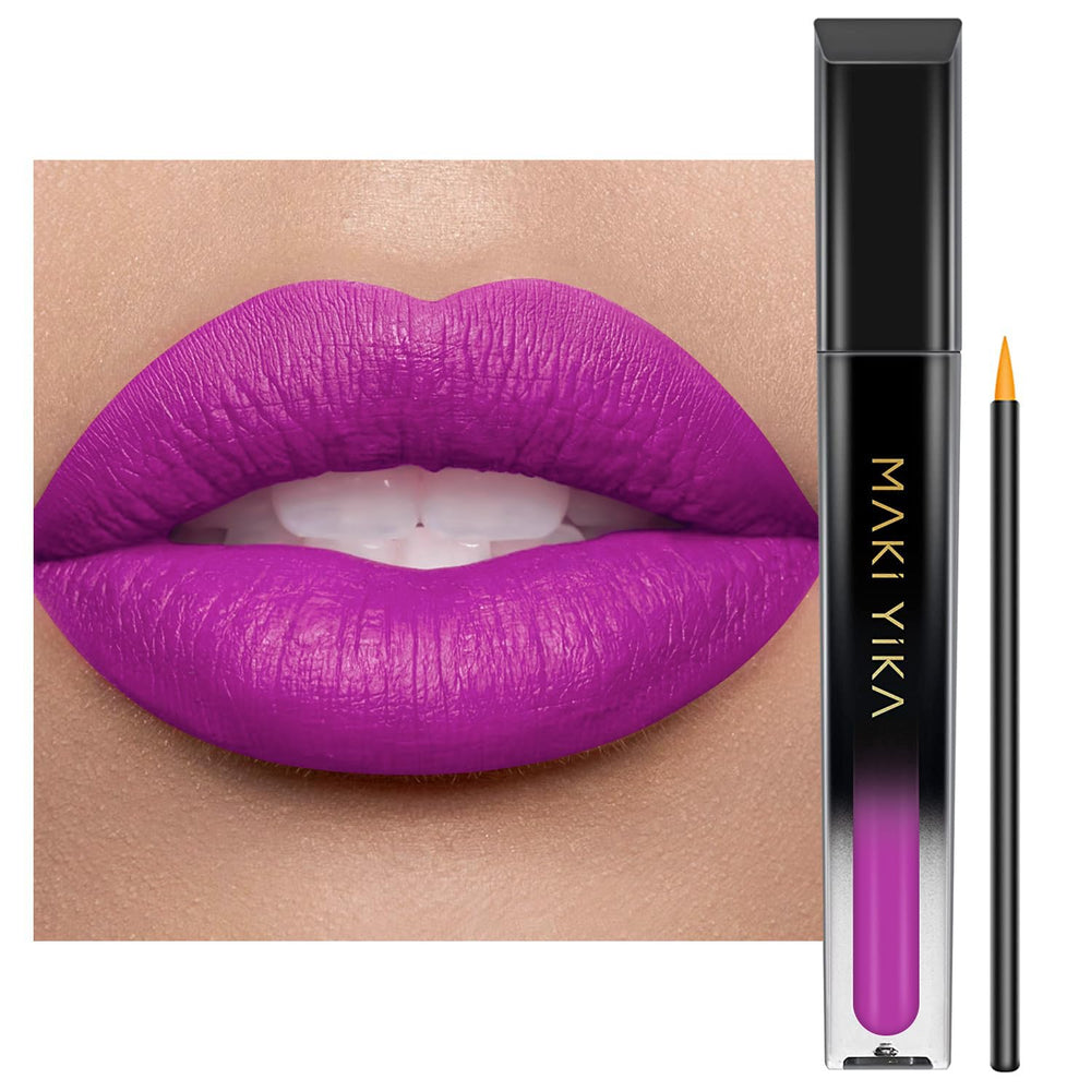 MAKI YIKA front packaging showing Pearl Purple shade for bold wear