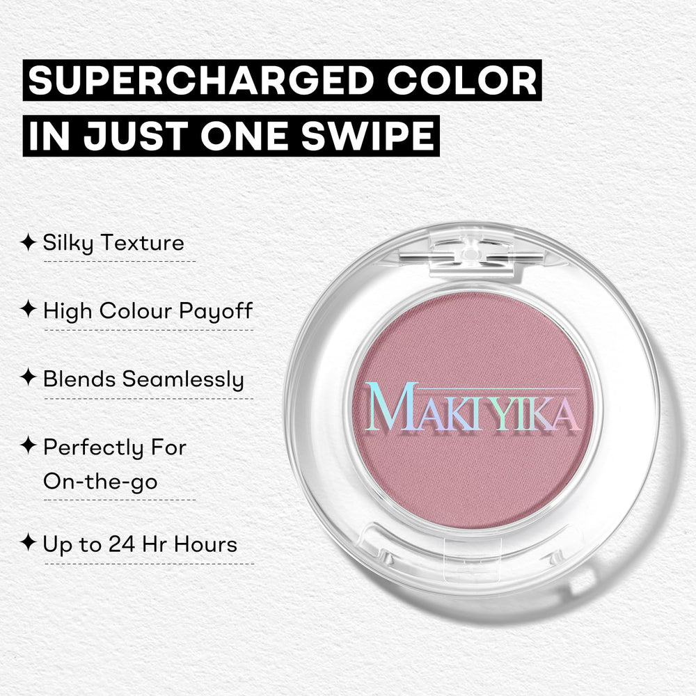 MAKI YIKA application on eyelid, demonstrates smooth blend and lasting wear