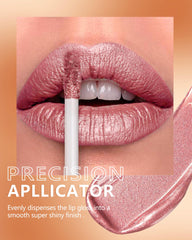 MAKI YIKA lipstick applied on model lips demonstrating non-sticky metallic finish