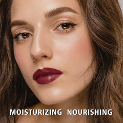 MAKI YIKA lip swatch on skin showcasing true color payoff and buildable intensity benefit