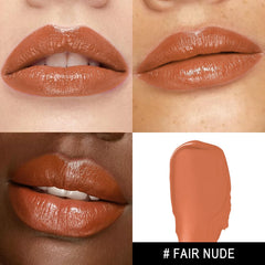 MAKI YIKA lipstick tube open revealing MA064 fair nude shade