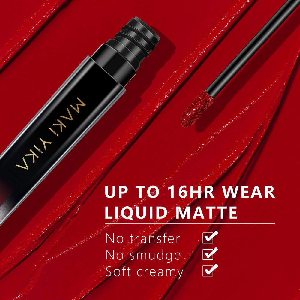 MAKI YIKA swatches on arm showing true MVP-RED pigment payoff