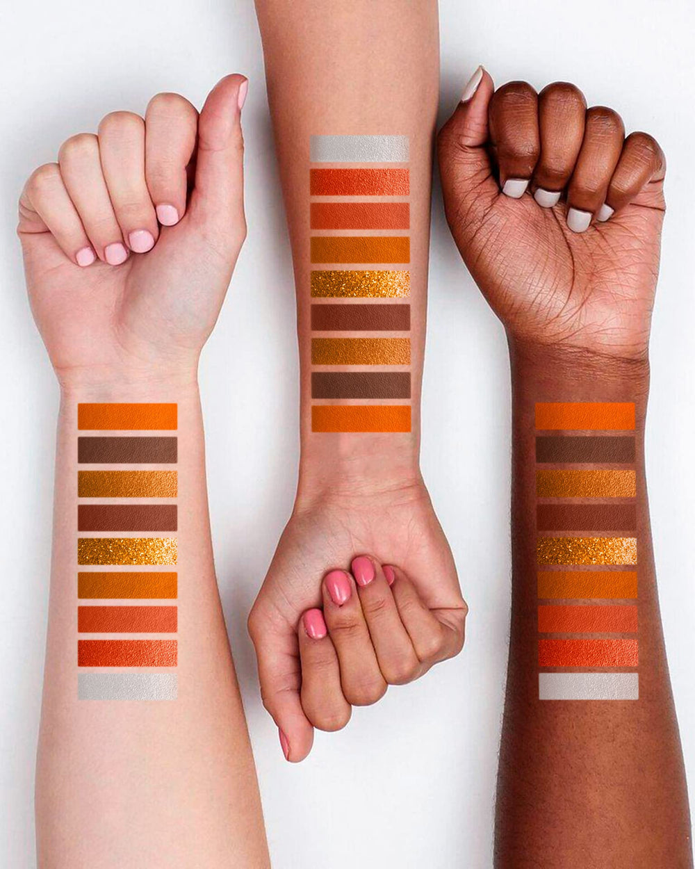 MAKI YIKA palette next to hand showing compact size and travel convenience benefit