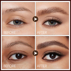 Maksure before and after brows demonstrating natural fill and shape