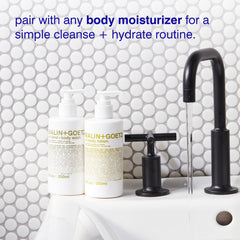 MALIN+GOETZ bottle in shower setting showing dual-use convenience