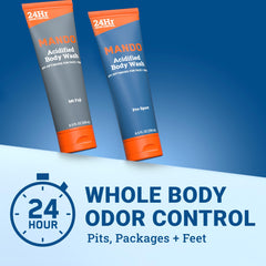 Mando closeup label highlighting mandelic acid and sulfate‑free benefits
