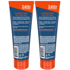 Focus on feet and underarm areas to show targeted odor cleansing