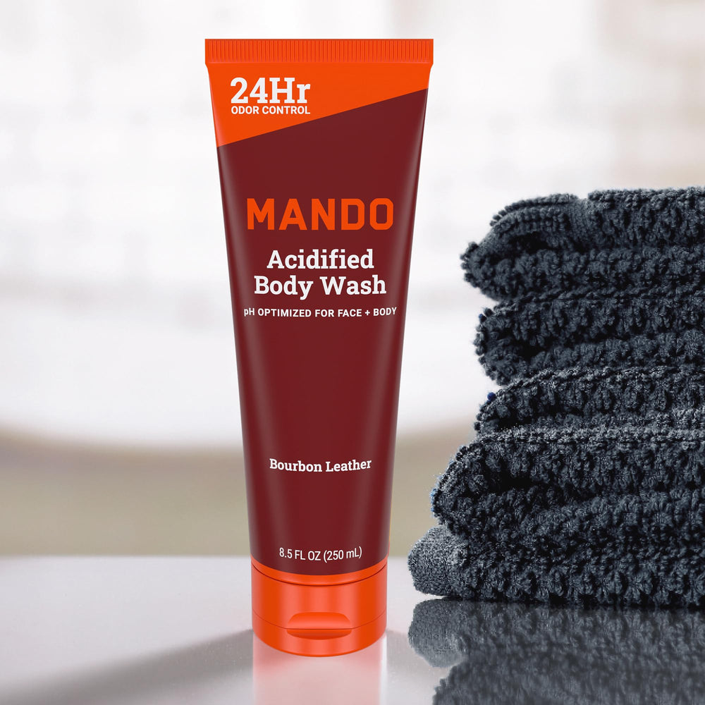 Mando lather on skin demonstration illustrates gentle suds and quick rinse