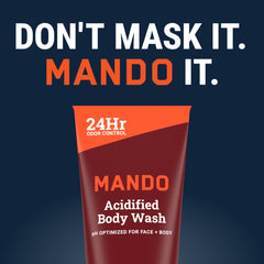 Mando lifestyle bathroom shelf styling presents premium grooming aesthetic