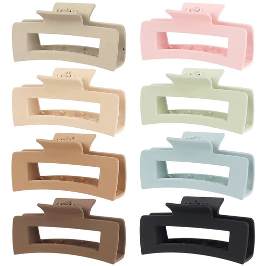 Mandydov front view of large matte hair claw clip showing clean silhouette and versatile color