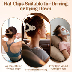 Mandydov flat clip worn while reclining showing comfortable lay-flat design for naps