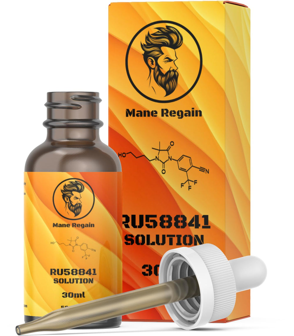 Mane Regain dropper applying solution to scalp for targeted dosing benefit