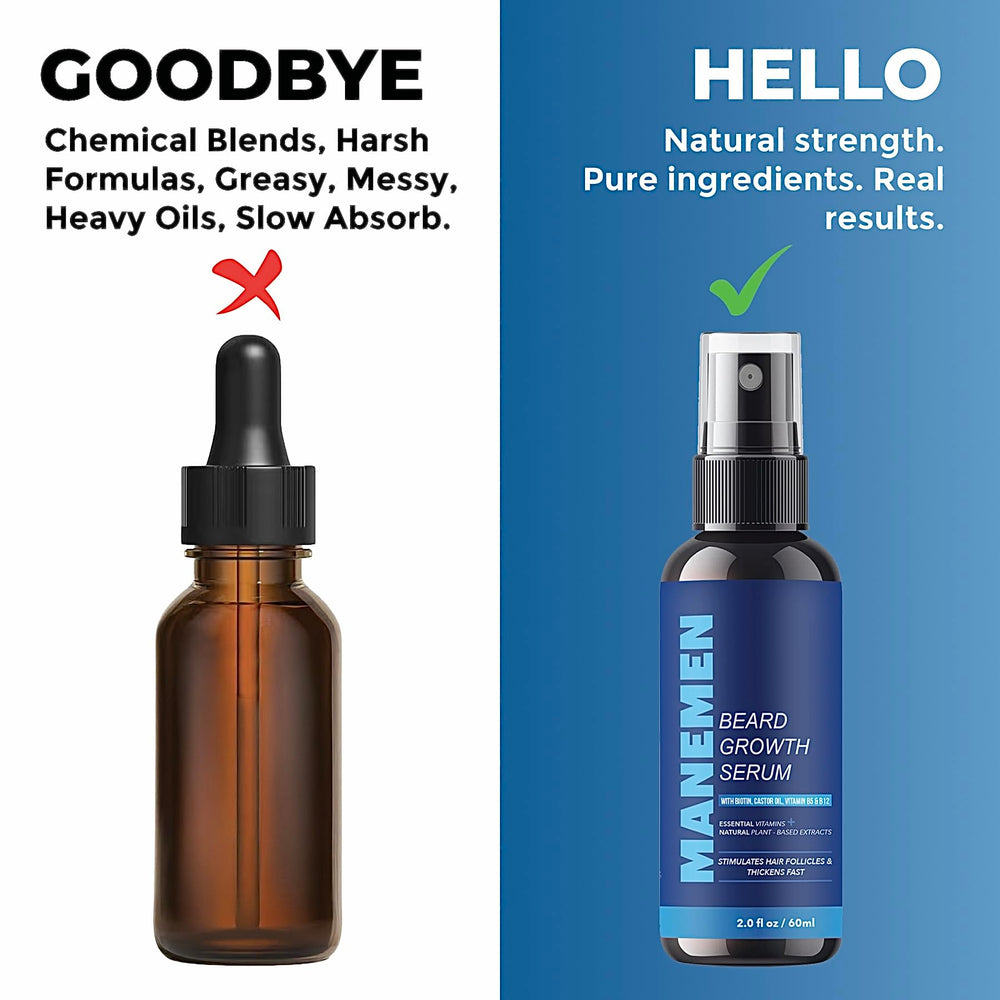 MANEMEN bottle in hand for scale, compact travel-friendly grooming benefit