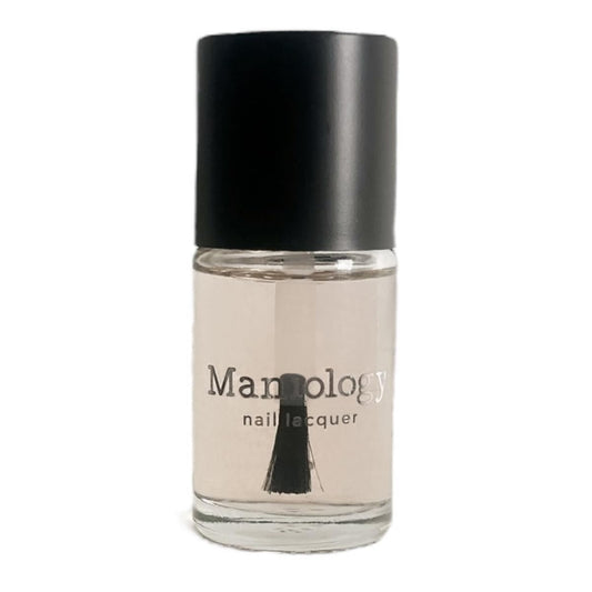 Maniology sticky base coat front bottle showing label and cap for easy identification