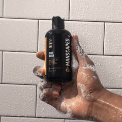 MANSCAPED in-shower use demonstrating refreshing clean feeling after rinse