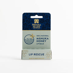Manuka Health lip rescue in outdoor setting showing protection from elements