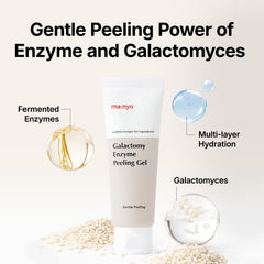 ma:nyo gel on hand demonstrating spreadability and gentle exfoliation benefit
