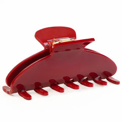 MAORULU front view of cherry red clip showing polished finish and elegant shape, stylish hold
