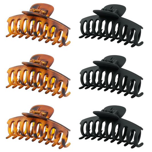 MAORULU front view of six matte jaw clips showing colors and compact pack benefit