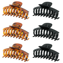 MAORULU front view of six matte jaw clips showing colors and compact pack benefit