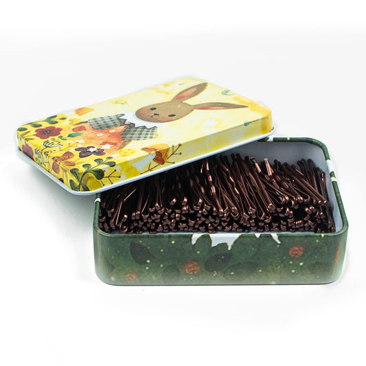 MAORULU front packaging showing 200 mini bobby pins and compact case for organized storage