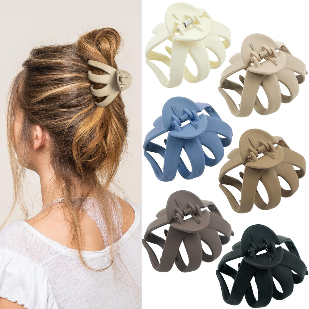 MAORULU front view of six clips showing neutral colors and durable build benefits