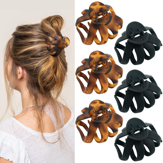 MAORULU front view of four medium octopus clips showing colors and shape for styling