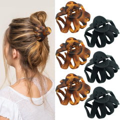 MAORULU front view of four medium octopus clips showing colors and shape for styling