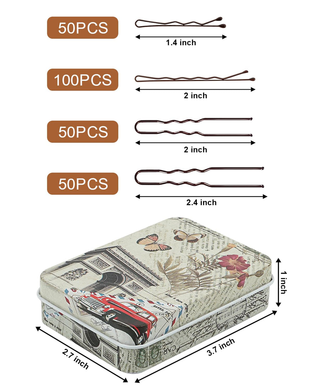 MAORULU open metal case with organized pins for tidy storage