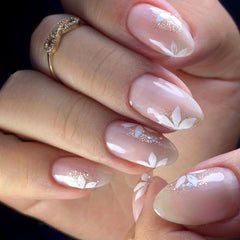 MAOTTIE front packaging showing 24-piece almond press-on nails, neat salon-ready look