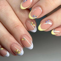MAOTTIE front view of 24-piece almond press-on nails showing color and style benefits