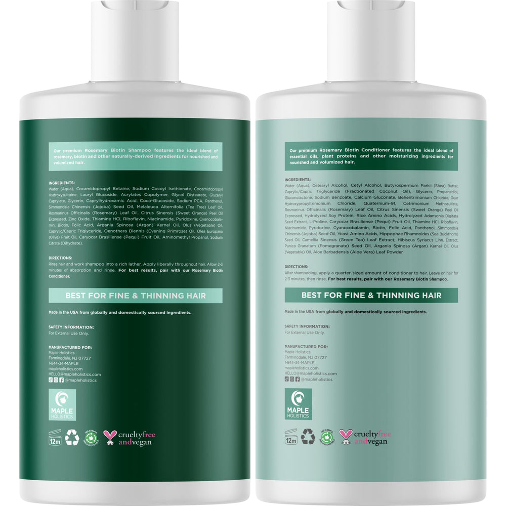 Maple Holistics 16 fl oz bottles side-by-side for clear size and capacity reference