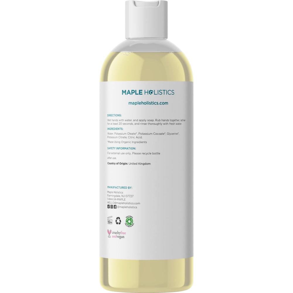 Maple Holistics diluted soap in a bottle showing DIY dilution ratios