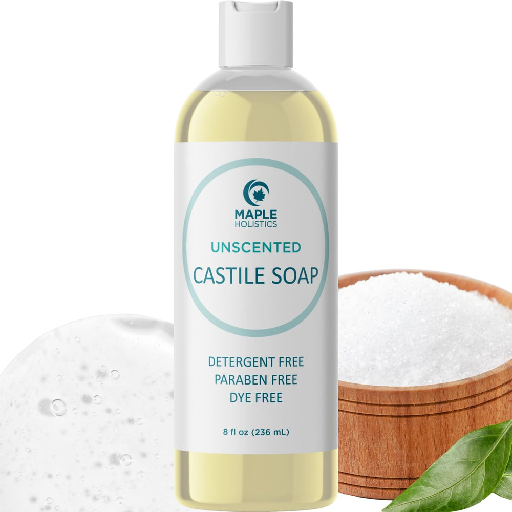 Maple Holistics front bottle showing product benefits for gentle cleansing