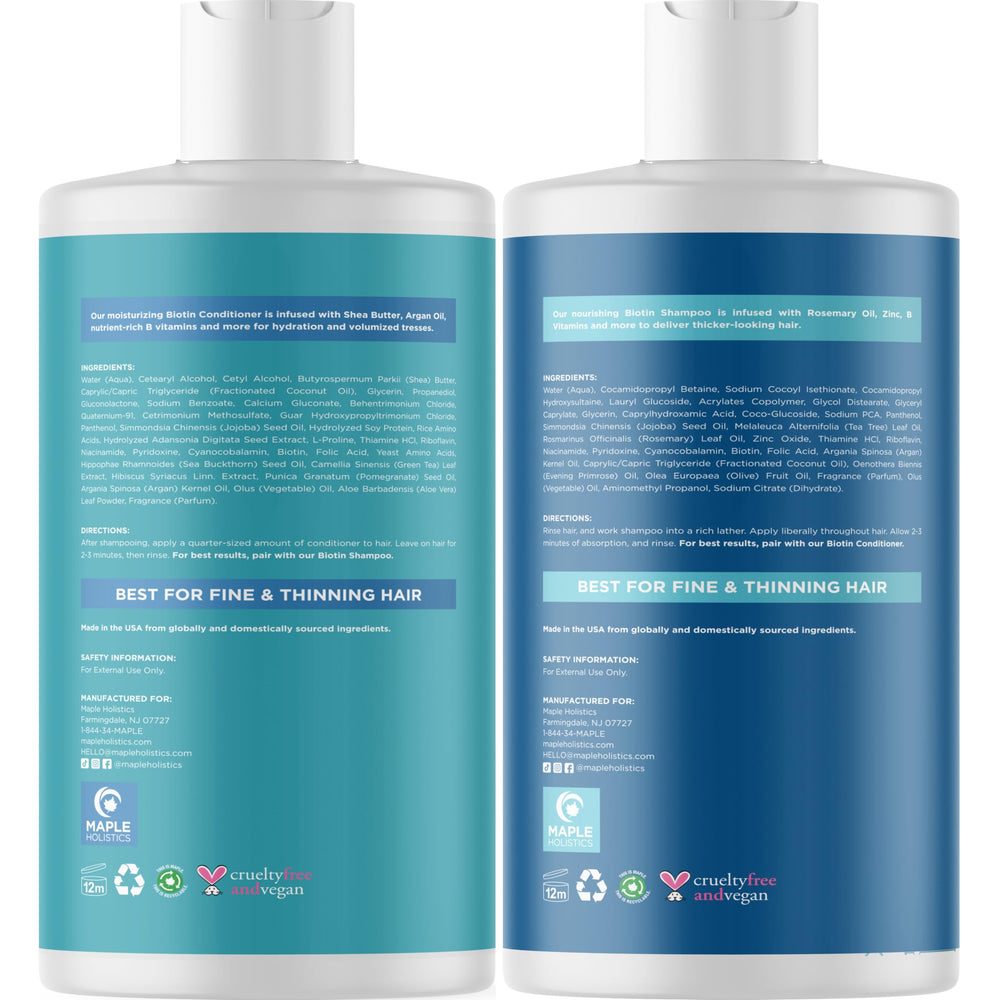 Maple Holistics bottles next to a ruler showing 16 fl oz scale and value