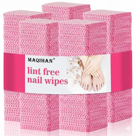 MAQIHAN front packaging showing 1200 lint free wipes and pink design for convenience