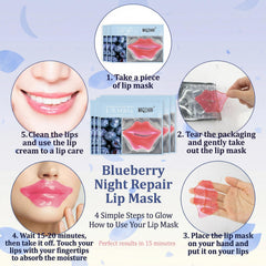 MAQIHAN patch applied on lips showing instant smoothing benefit