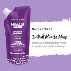 Marc Anthony mask applied on damp hair demonstrating easier detangling and softness