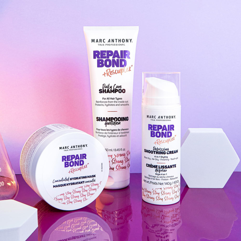 Marc Anthony size comparison with hand showing 4.9 oz travel-friendly styling cream