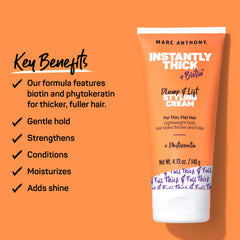 Marc Anthony cream texture on fingertip showing lightweight, non-greasy feel