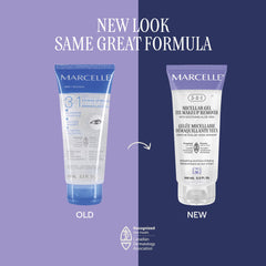 MARCELLE gel texture on fingertip highlighting lightweight soothing Aloe vera benefit