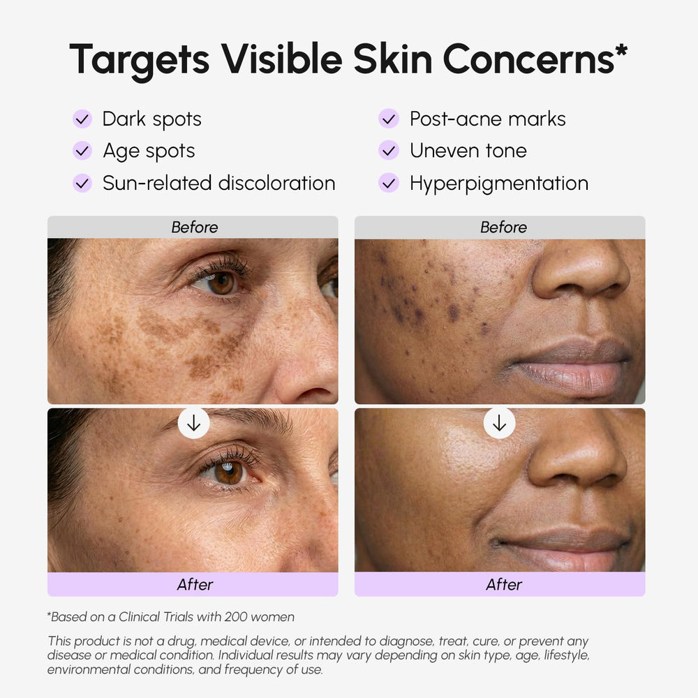 MAREE label close-up showing active ingredients for brightening results
