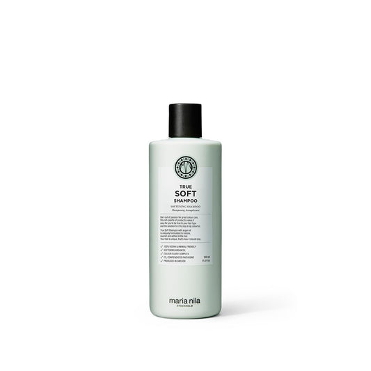 Maria Nila True Soft front bottle showing clean design and hydration benefits