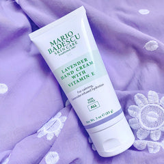 Mario Badescu cream applied to hands, demonstrating smooth non-greasy finish