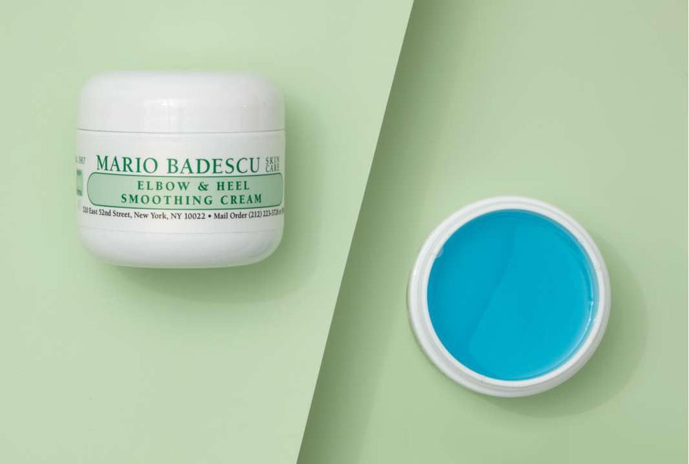 Mario Badescu used on elbow in lifestyle setting for softer skin