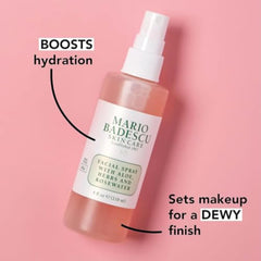 Mario Badescu fine mist spray dispersing evenly for instant hydration and cooling effect